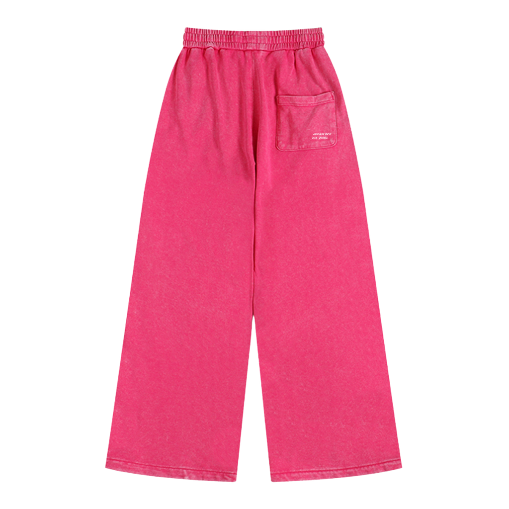 Joggers de pierna ancha en rosa lavado