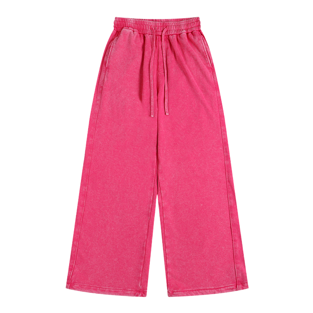 Joggers de pierna ancha en rosa lavado