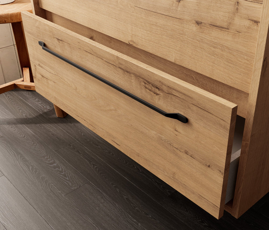 Mueble de baño completo con lavabo y encimera de roble ostippo