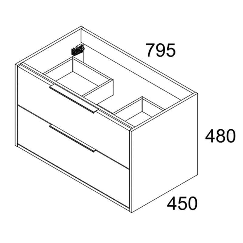 Mueble de baño completo blanco (80 cm)