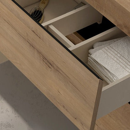 Conjunto completo de mueble de 3 cajones (roble ostippo)