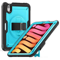 Funda con soporte giratorio y agarre para iPad Mini 2024 mini 6 (azul claro)