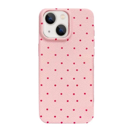 Funda de silicona con lunares para iPhone 13 (rosa)