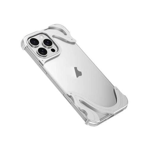 Funda transparente con acabado de metal para iPhone 15 Pro (Plateada)