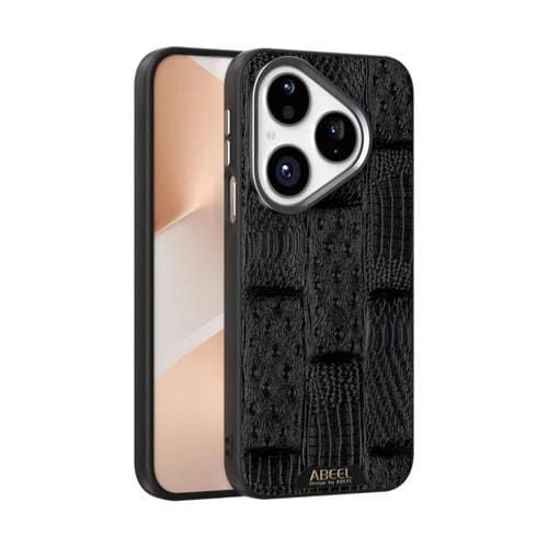 Funda de cuero genuino MagSafe con microrrelieve para Huawei pura 80 (negro)
