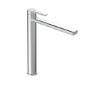 Grifo monomando con caño alto de cromo para lavabo