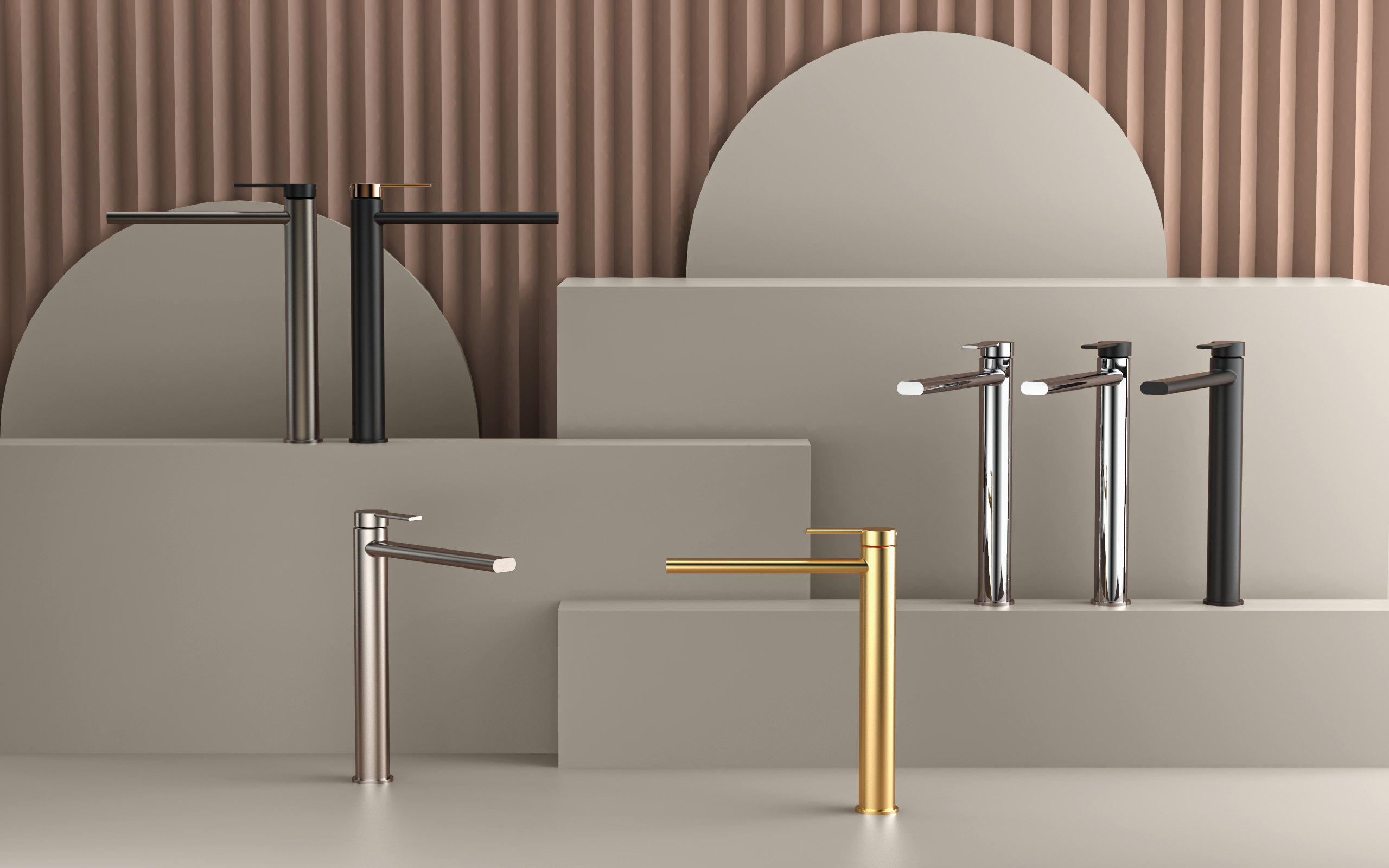 Grifo monomando con caño alto de cromo para lavabo