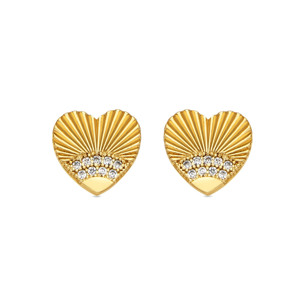 Pendientes con circonita brillante acabado oro 18k (kripo)