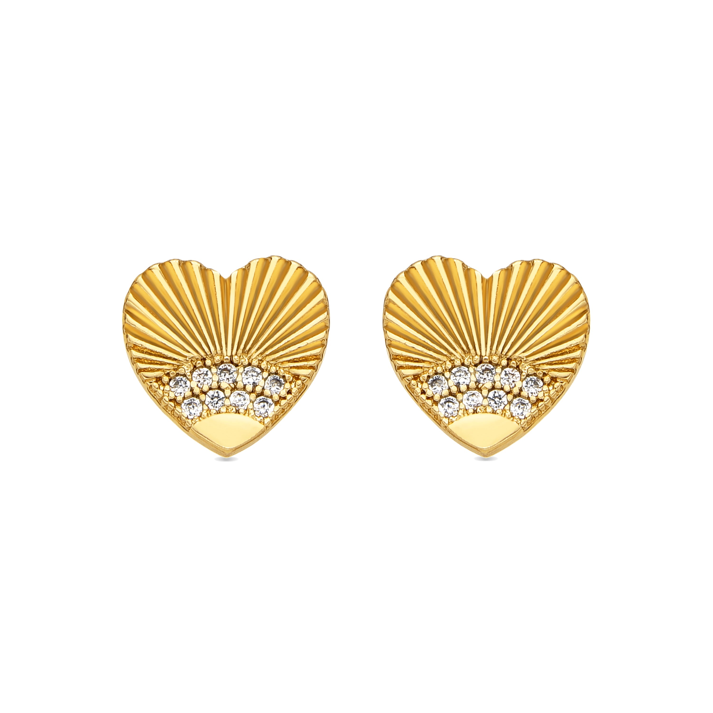 Pendientes con circonita brillante acabado oro 18k (kripo)