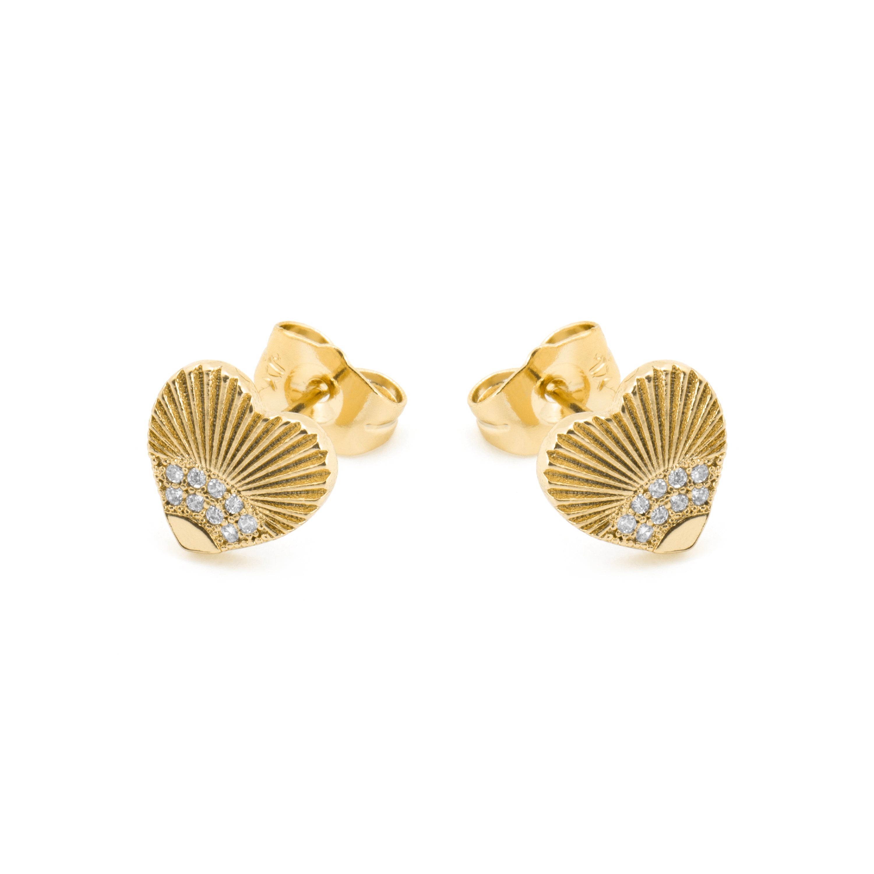 Pendientes con circonita brillante acabado oro 18k (kripo)