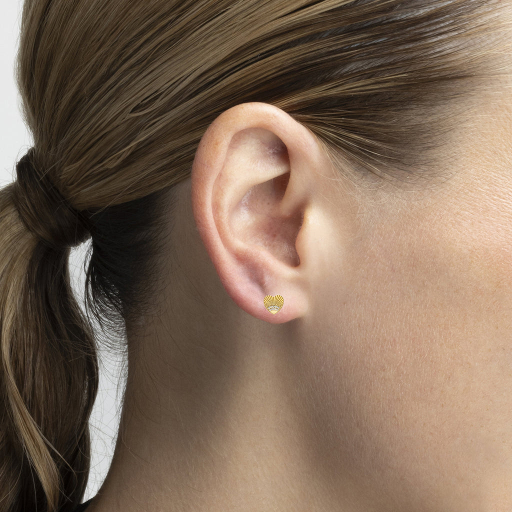 Pendientes con circonita brillante acabado oro 18k (kripo)