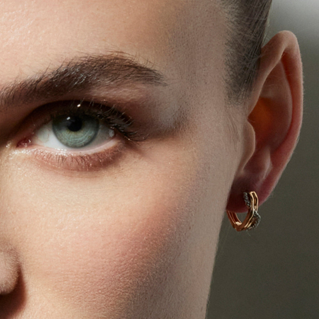 Pendientes con circonita brillante acabado oro 18k