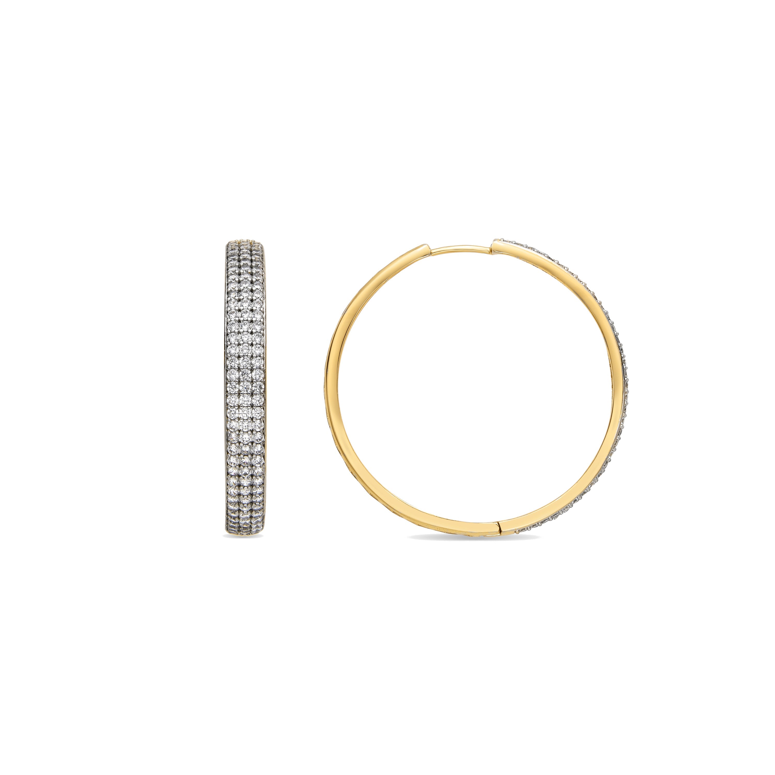 Pendientes con circonita brillante acabado oro 18k (droke)