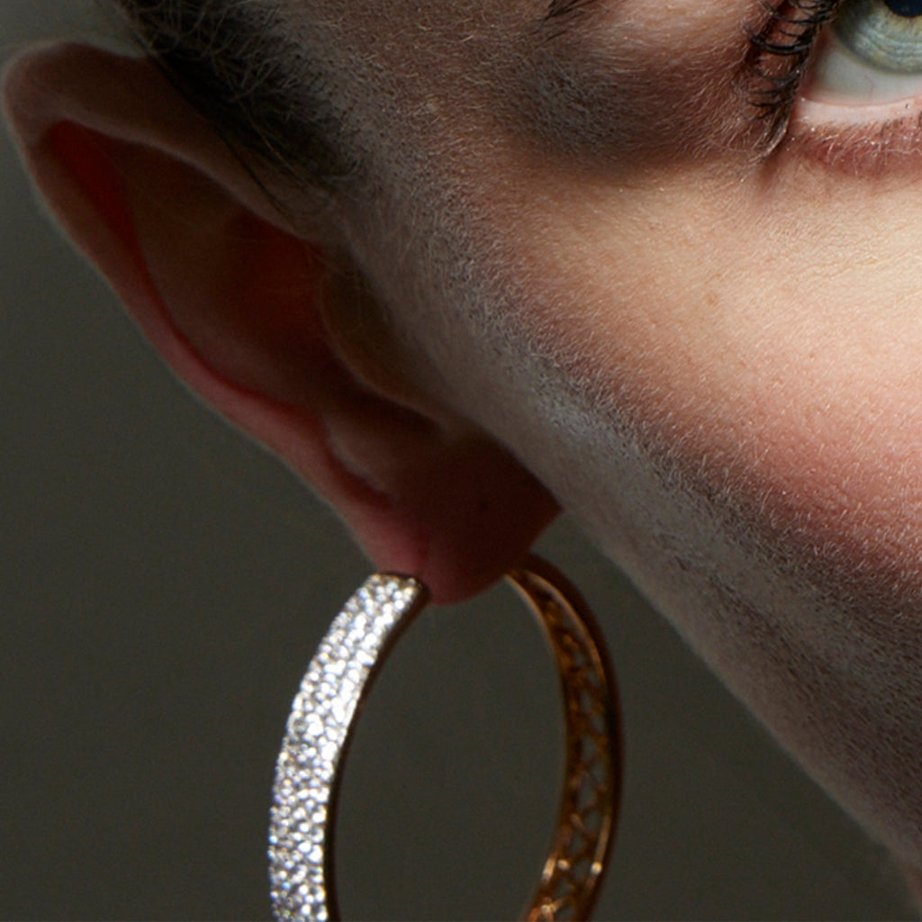 Pendientes con circonita brillante acabado oro 18k (droke)