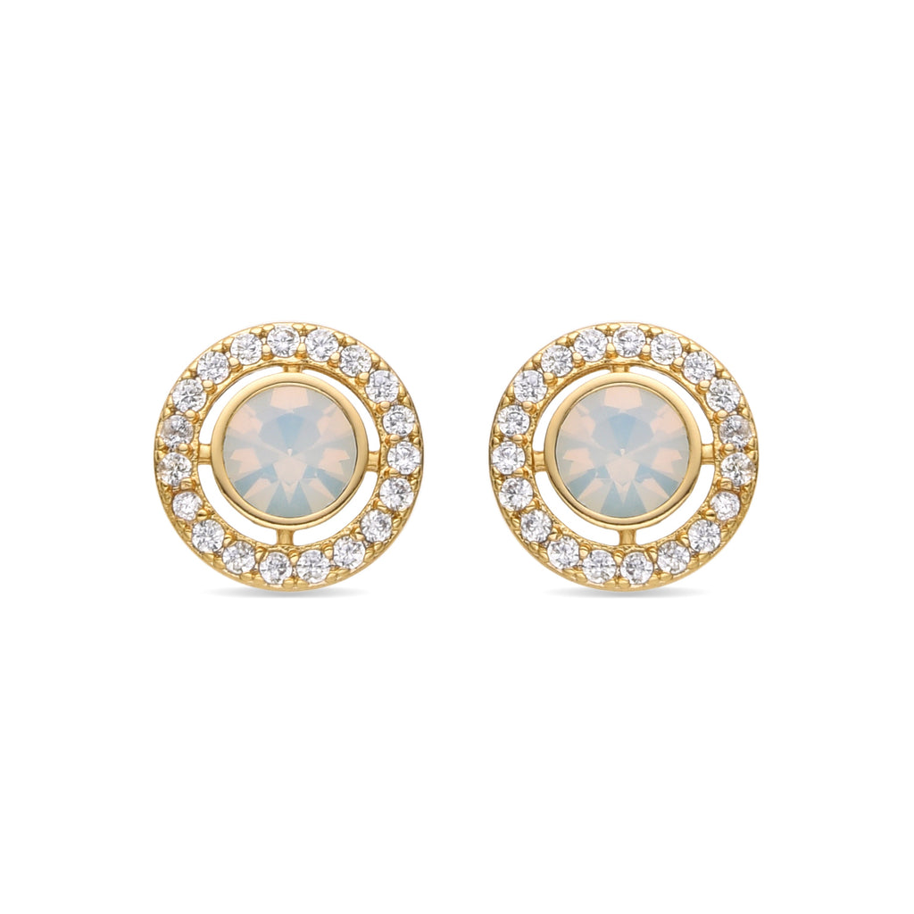 Pendientes con circonita brillante acabado oro 18k