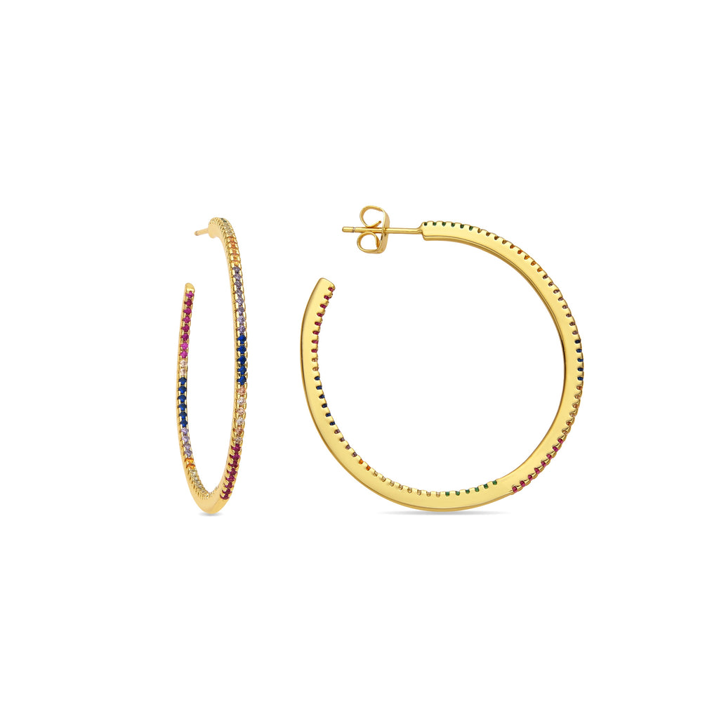 Pendientes con circonita brillante acabado oro 18k (macare)