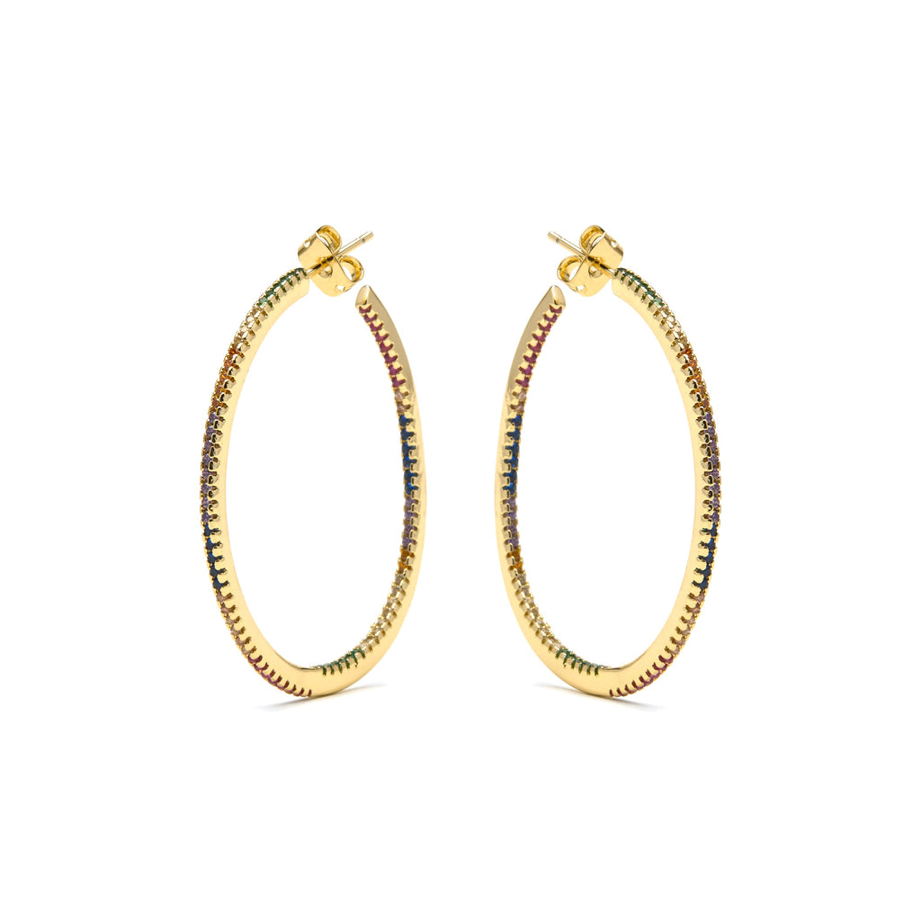 Pendientes con circonita brillante acabado oro 18k (macare)