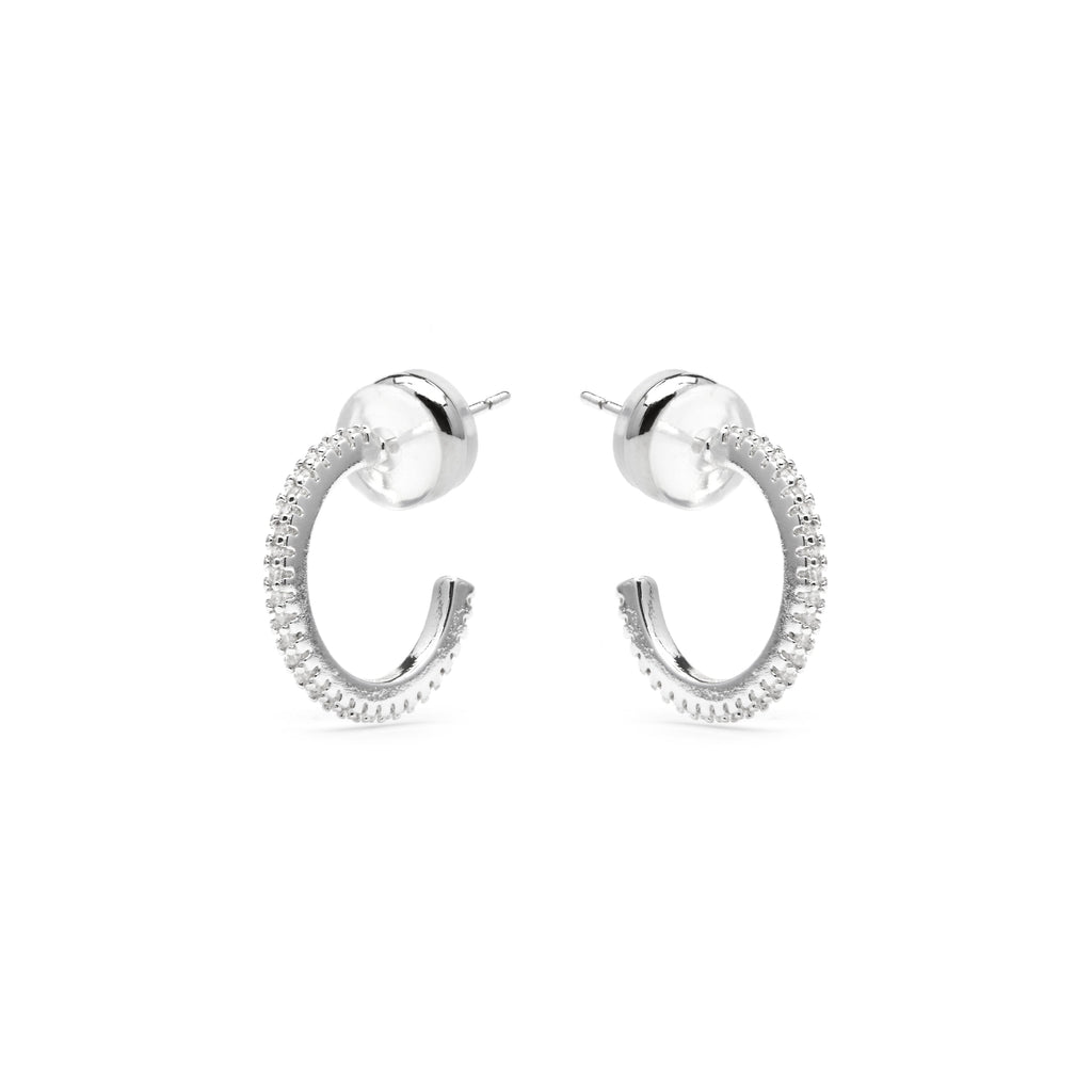 Pendientes acabado plata y circonita brillante (azar)