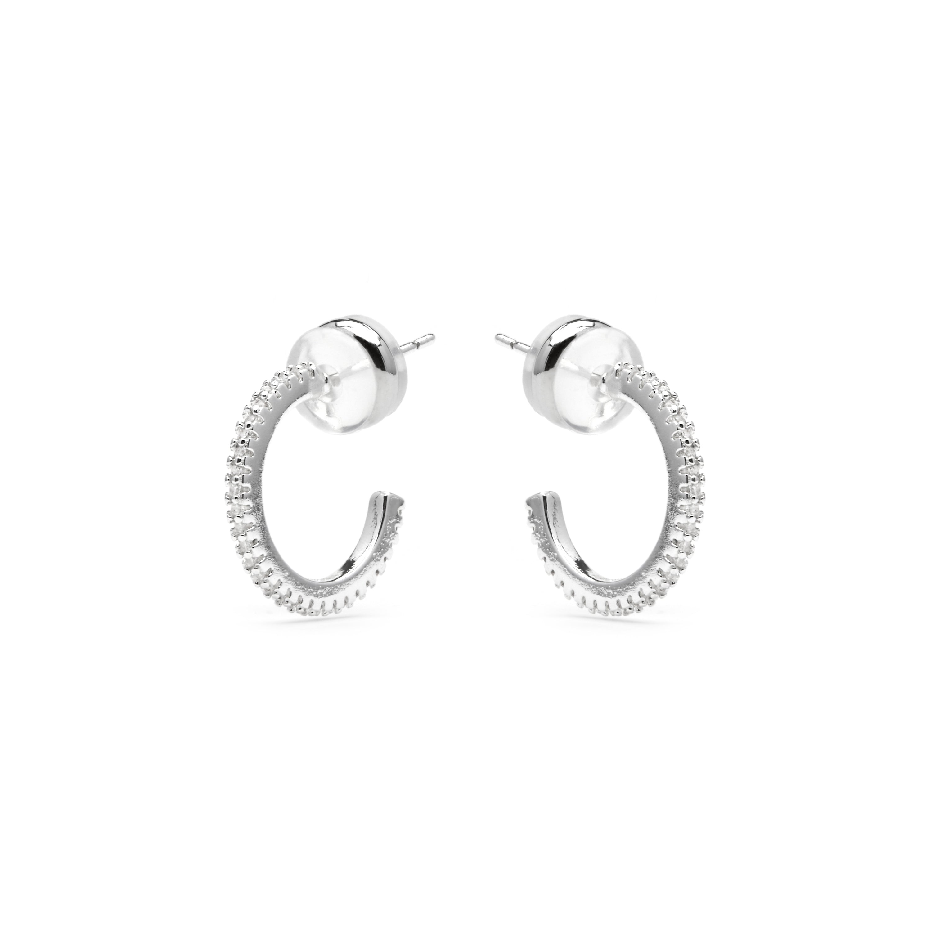 Pendientes acabado plata y circonita brillante (azar)