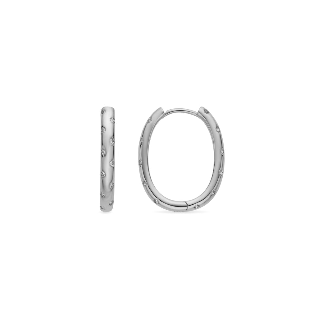 Pendientes con circonita brillante acabado plata (dinlah)