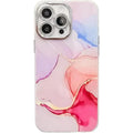 Funda de textura mármol galvanizado para iPhone 14 Pro Max (rosa)