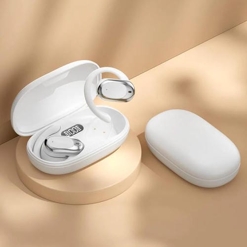 Auriculares inalámbricos bluetooth con reducción de ruido y conducción ósea (blancos)