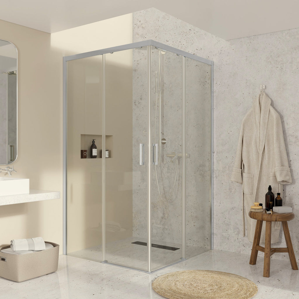 4 Mampara para ducha angular transparente