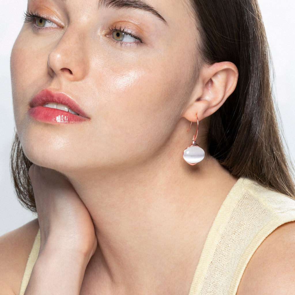 Pendientes acabado en oro rosa de 18k