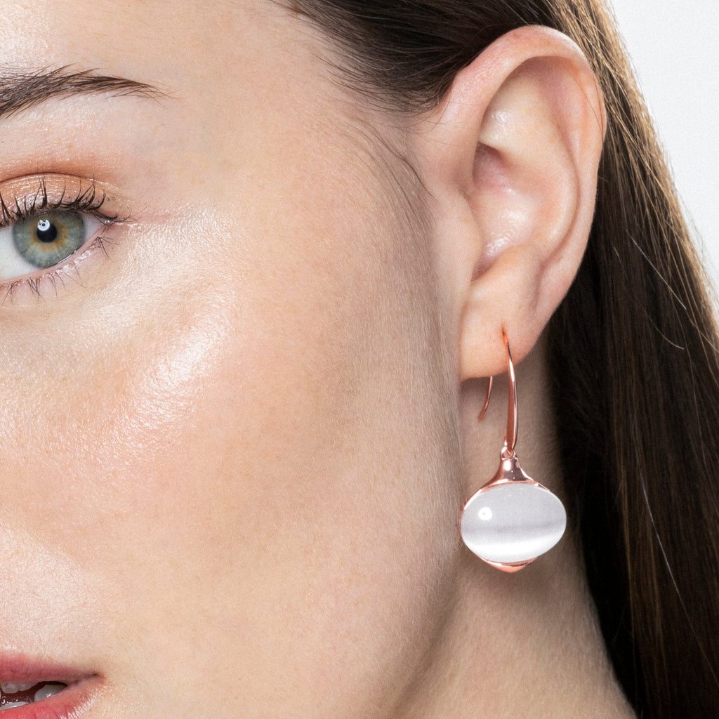 Pendientes acabado en oro rosa de 18k