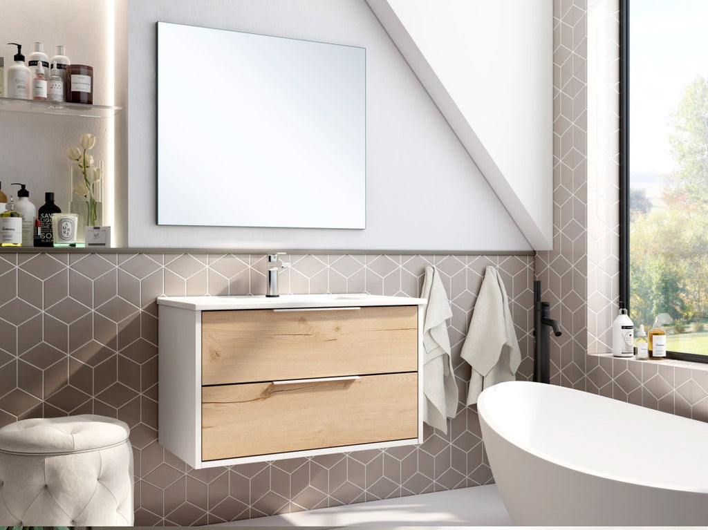 Mueble de baño completo blanco (80 cm)