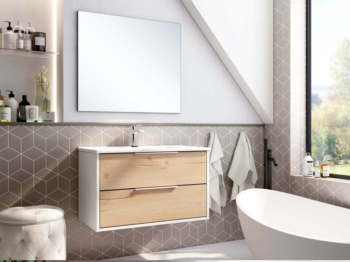 Mueble de baño completo blanco (80 cm)